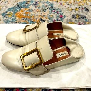 Bally Janelle Bone white leather slippers
